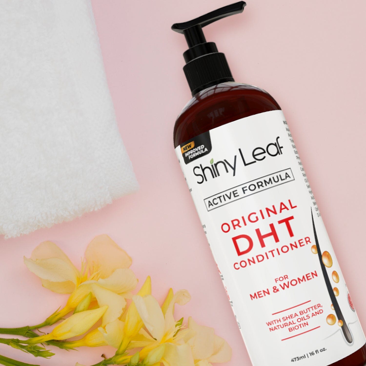 DHT Blocker Hair Loss Conditioner 16oz Active Formula with Biotin by Shiny Leaf