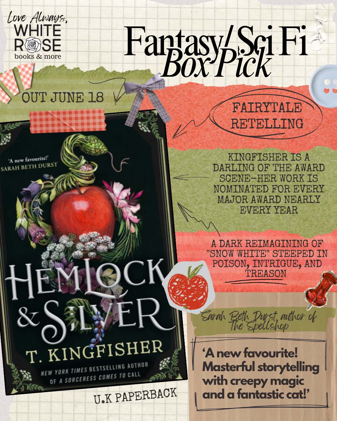 Fantasy/Science Fiction Subscription Box: JUNE Selection: Hemlock & Silver by T. Kingfisher