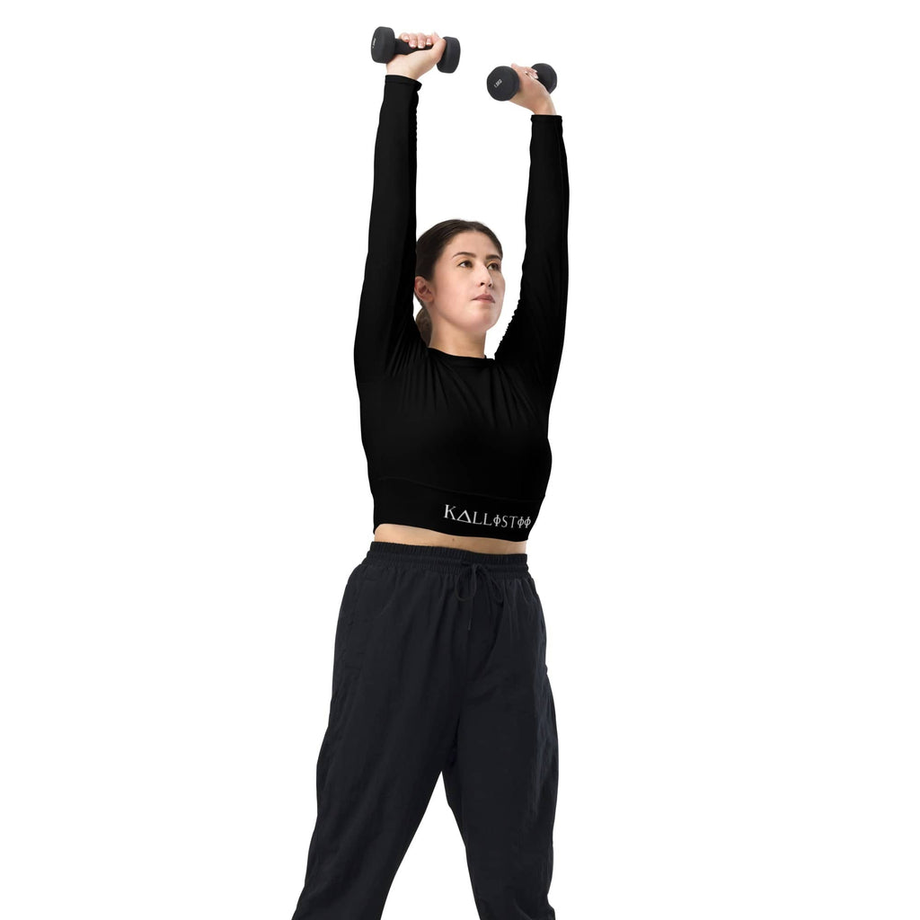 Women's Workout Crop Top | Long Sleeve Fit | Kallistii