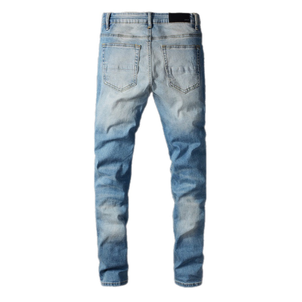 Street Style Denim Pants | Ripped Blue Design | Kallistii