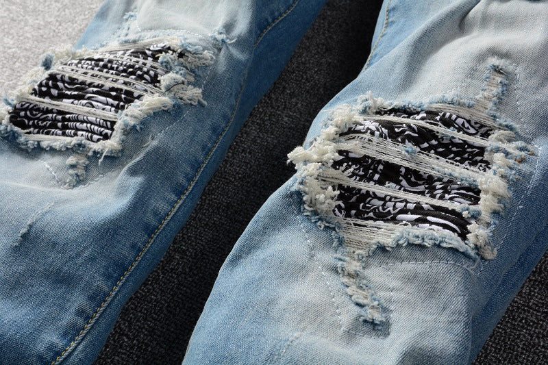 Street Style Denim Pants | Ripped Blue Design | Kallistii